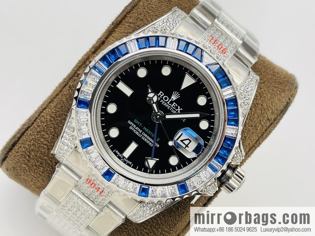 Rolex GMT II Rear Diamond Customized Edition Self-winding Movement Watch
