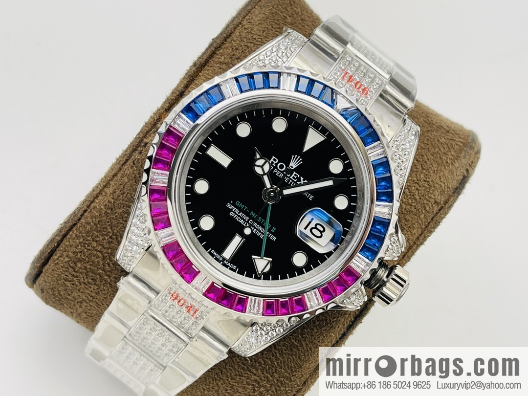 Rolex GMT II Rear Diamond Customized Edition Self-winding Movement Watch