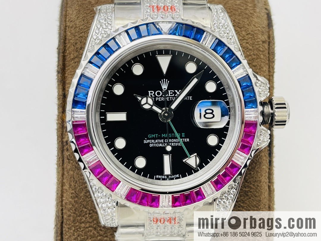 Rolex GMT II Rear Diamond Customized Edition Self-winding Movement Watch
