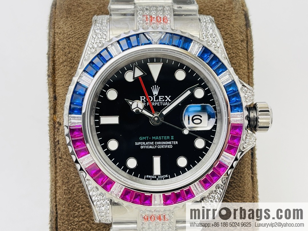 Rolex GMT II Rear Diamond Customized Edition Self-winding Movement Watch