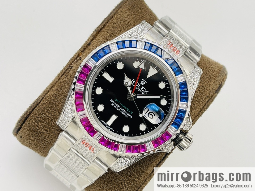 Rolex GMT II Rear Diamond Customized Edition Self-winding Movement Watch