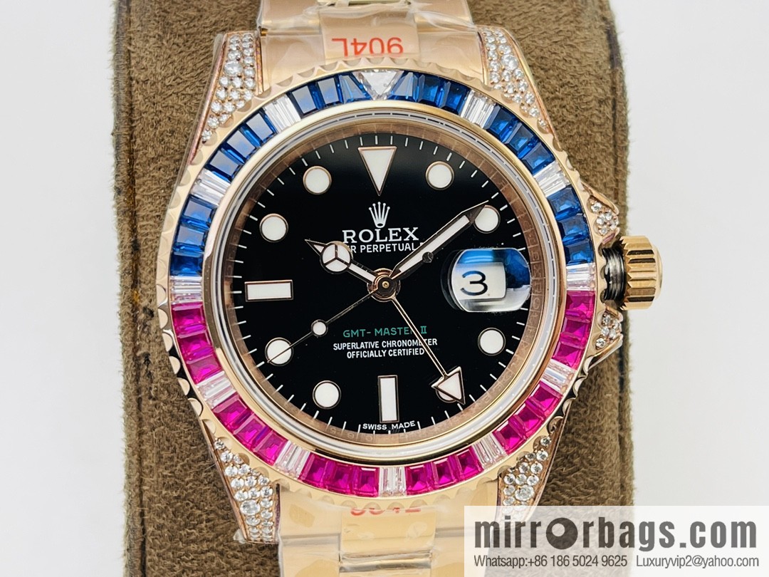 Rolex GMT II Rear Diamond Customized Edition Self-winding Movement Watch