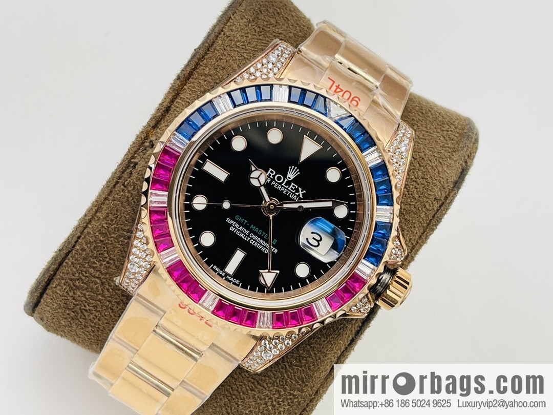 Rolex GMT II Rear Diamond Customized Edition Self-winding Movement Watch
