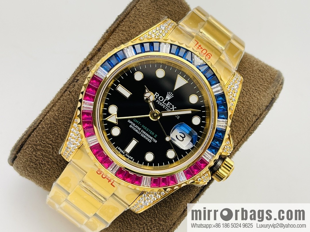 Rolex GMT II Rear Diamond Customized Edition Self-winding Movement Watch
