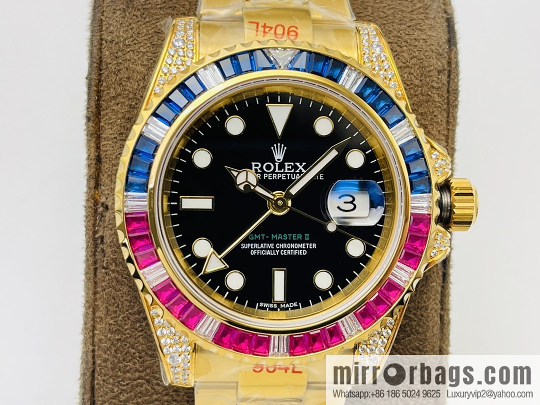 Rolex GMT II Rear Diamond Customized Edition Self-winding Movement Watch