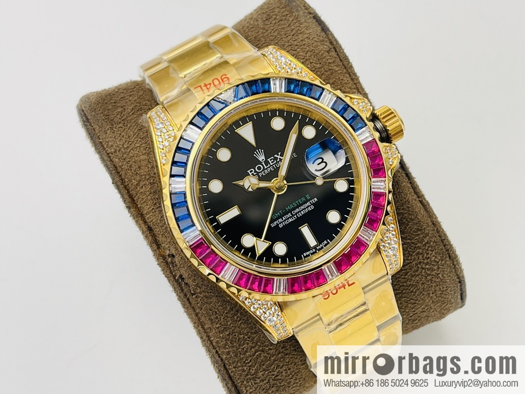 Rolex GMT II Rear Diamond Customized Edition Self-winding Movement Watch