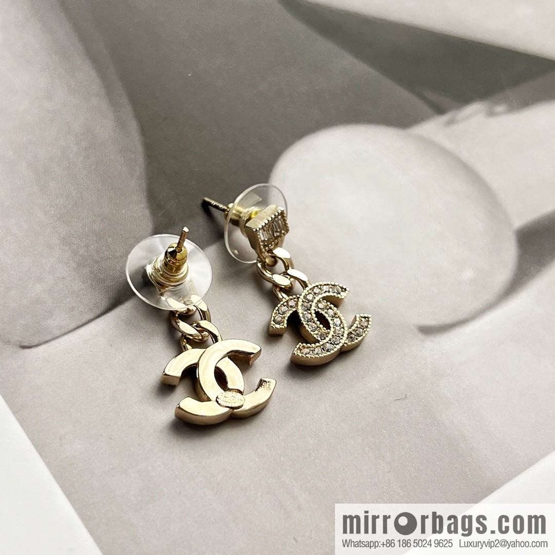 New ☑️ CHANEL Chanel C2 double c full diamond stud earrings