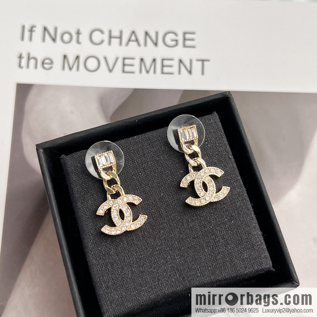 New ☑️ CHANEL Chanel C2 double c full diamond stud earrings