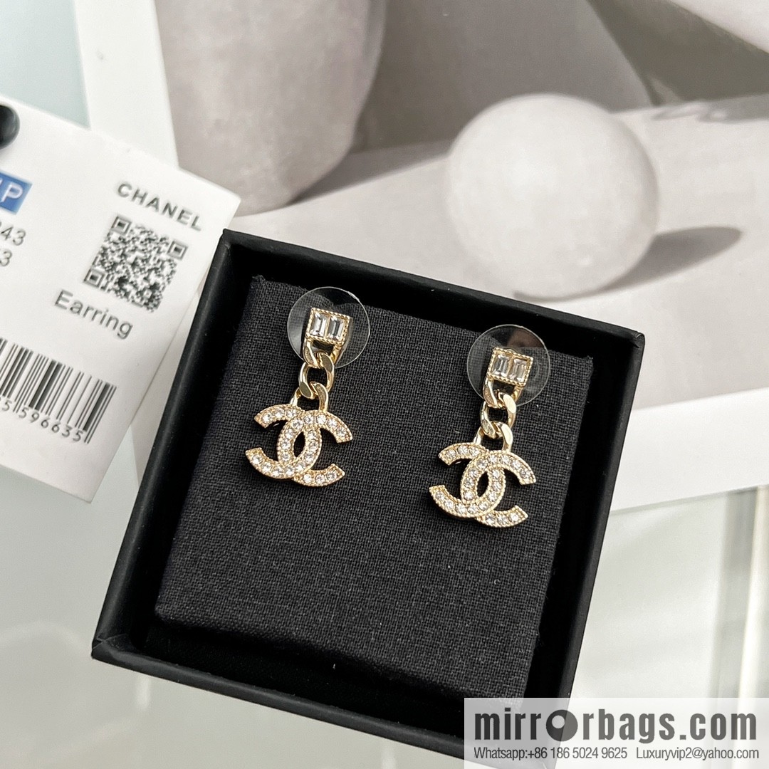 New ☑️ CHANEL Chanel C2 double c full diamond stud earrings