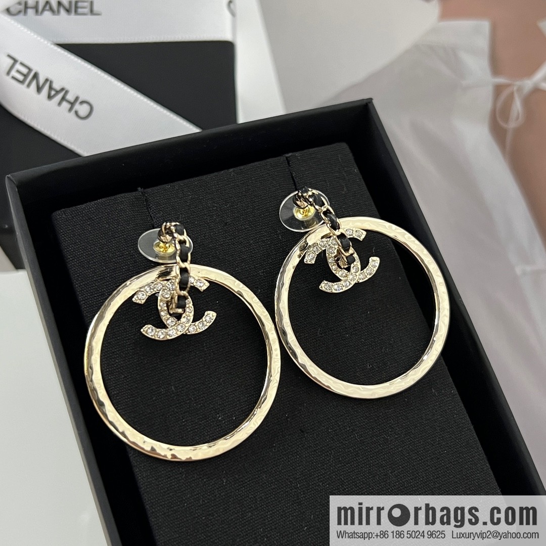 New ☑️ CHANEL Chanel C2 gold double c round stud earrings