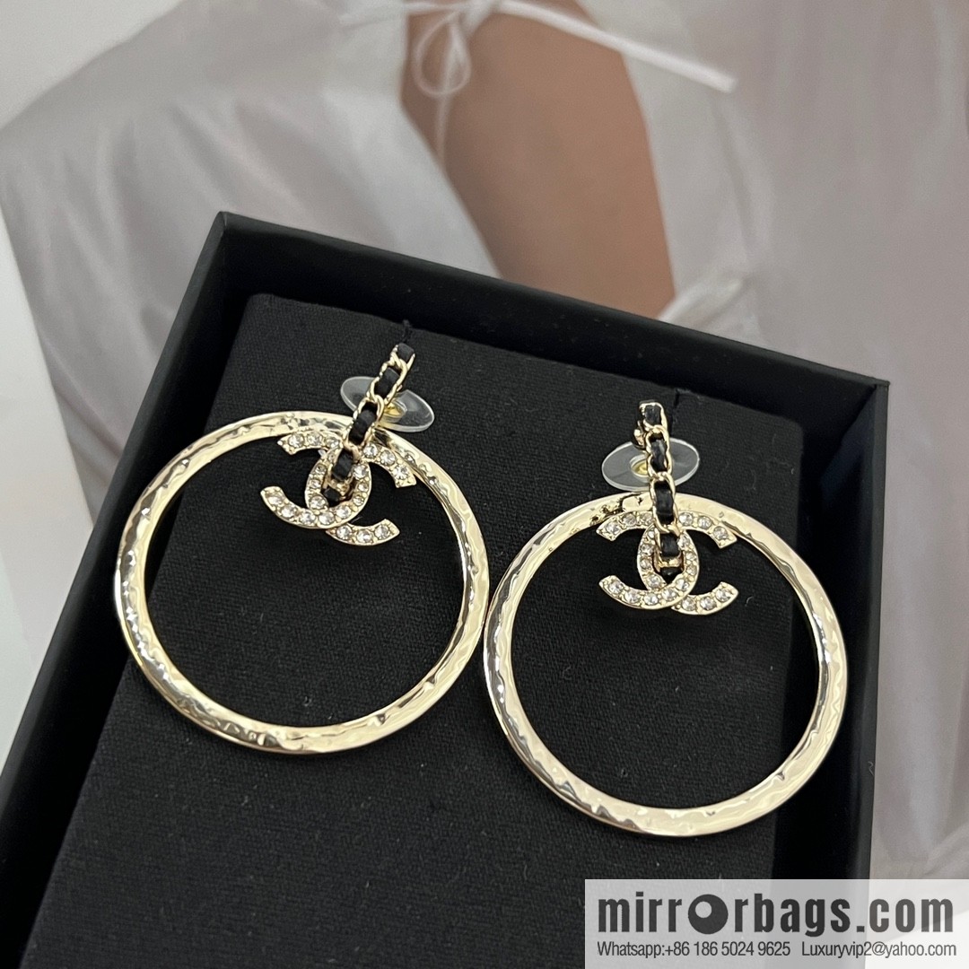 New ☑️ CHANEL Chanel C2 gold double c round stud earrings