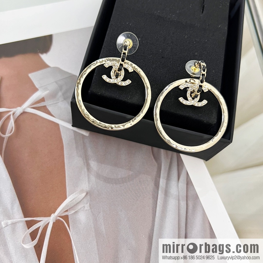New ☑️ CHANEL Chanel C2 gold double c round stud earrings