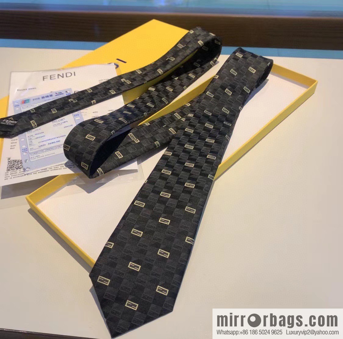 FENDI Fendi FF Letter 100% Top Jacquard Silk Tie