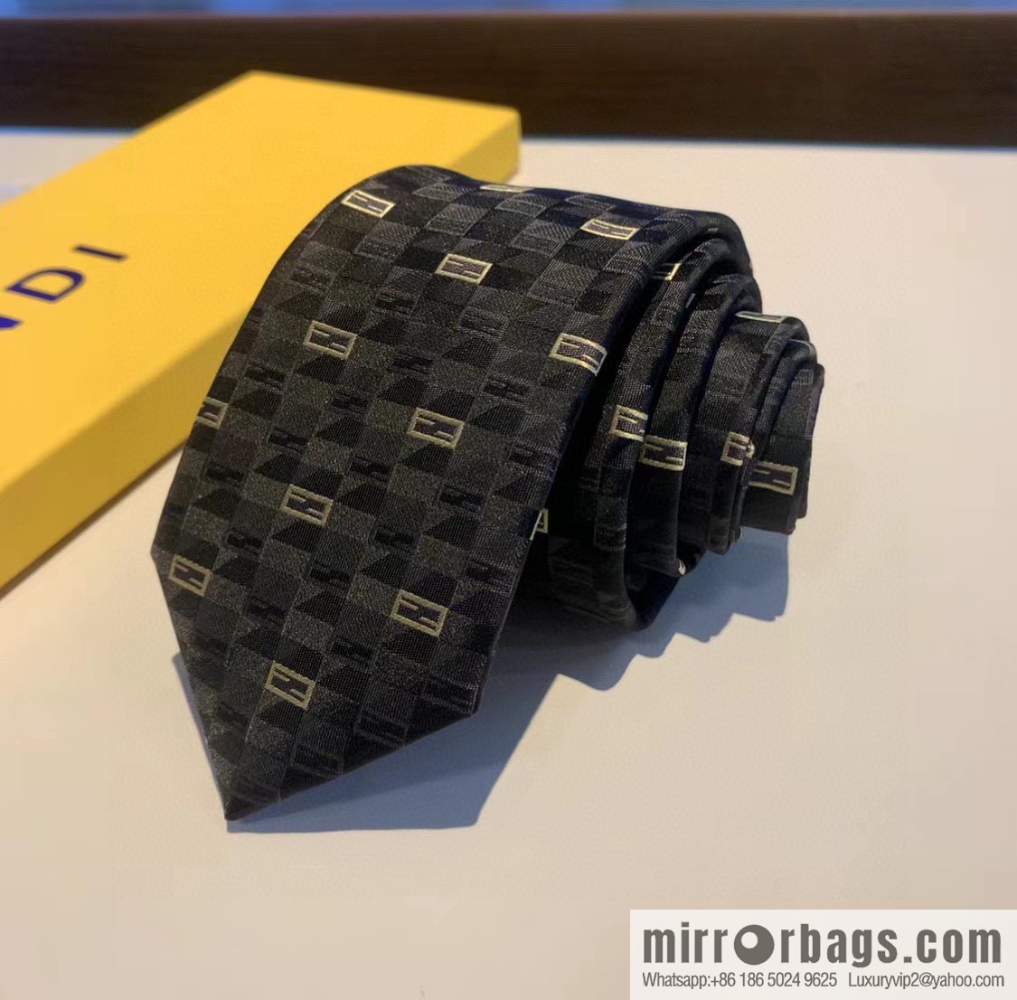 FENDI Fendi FF Letter 100% Top Jacquard Silk Tie