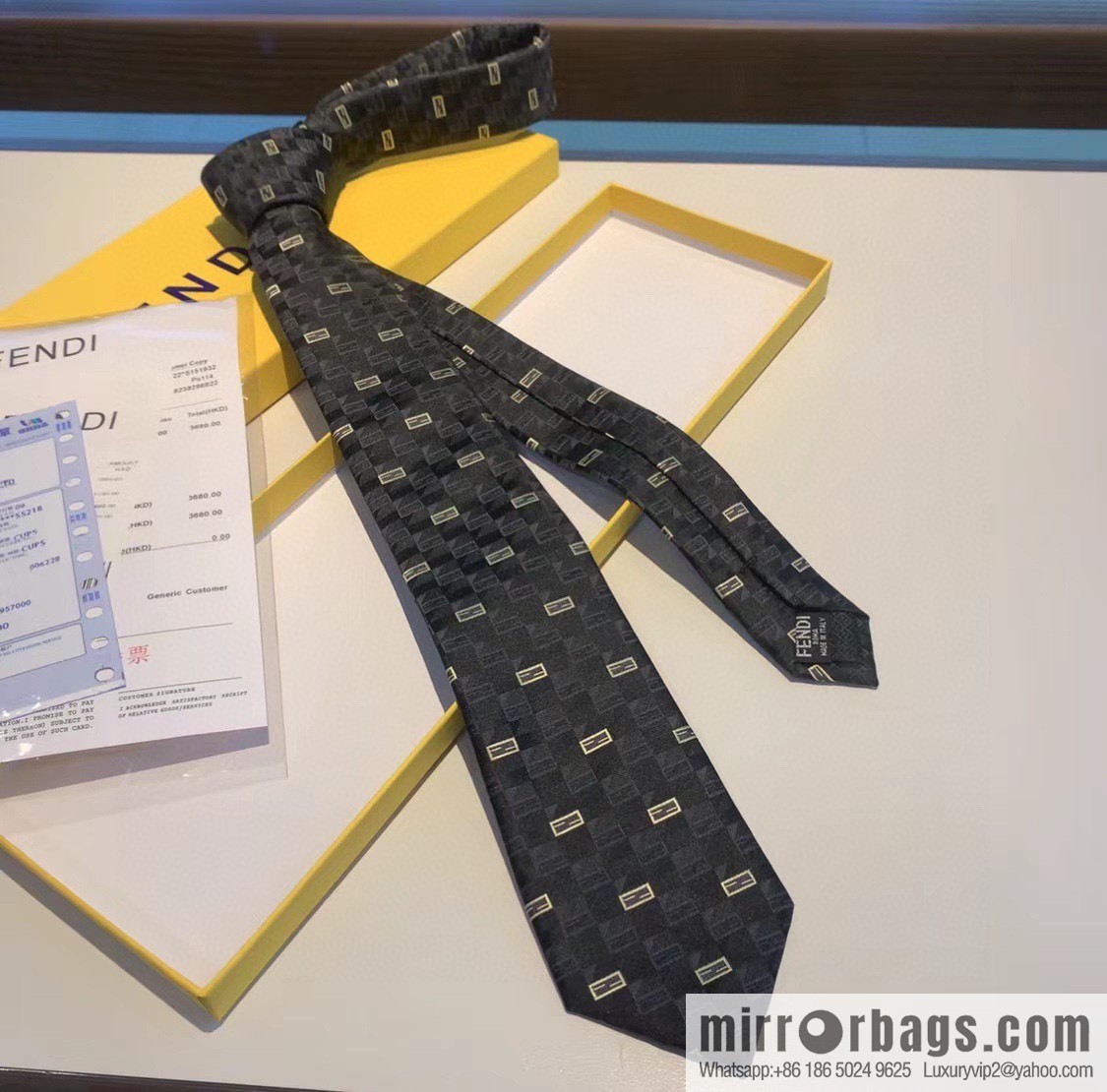FENDI Fendi FF Letter 100% Top Jacquard Silk Tie