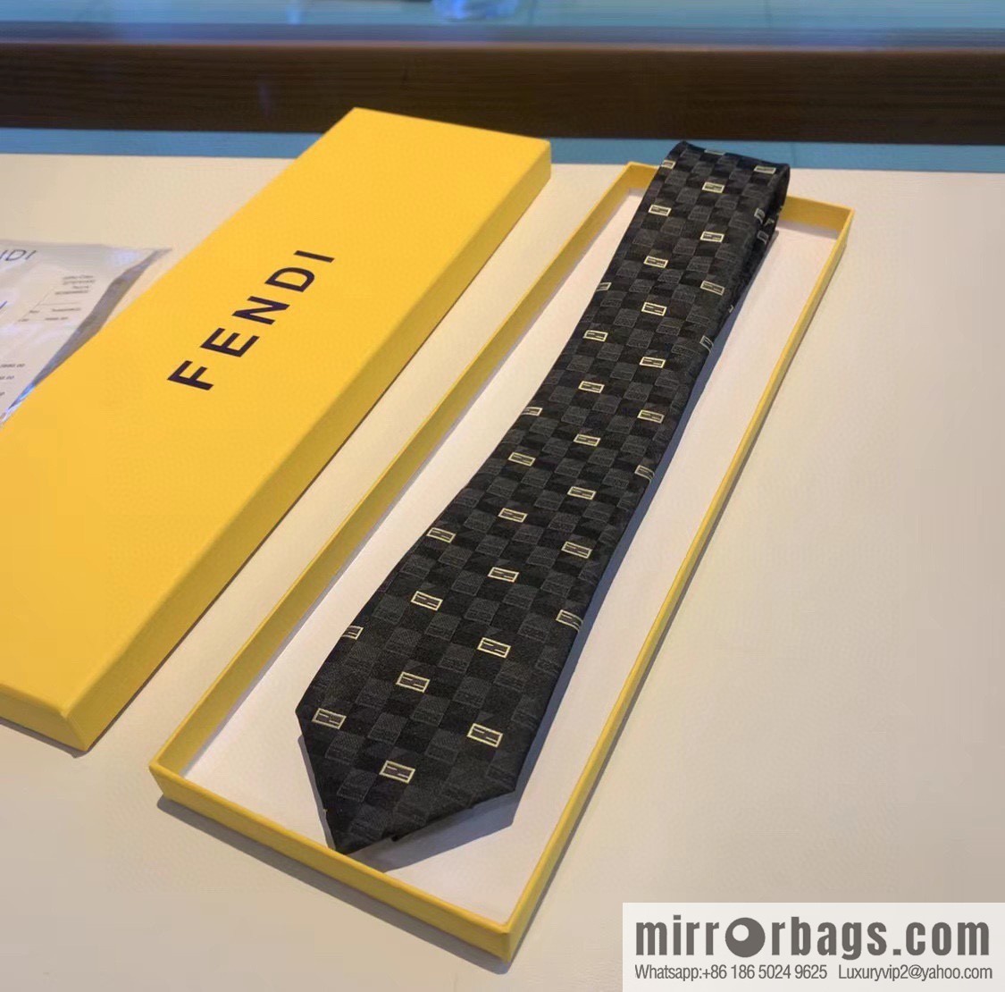FENDI Fendi FF Letter 100% Top Jacquard Silk Tie