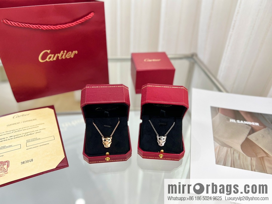New ☑️ Cartier Cartier Jungle Collection, Glossy Leopard Head 🐆 Necklace