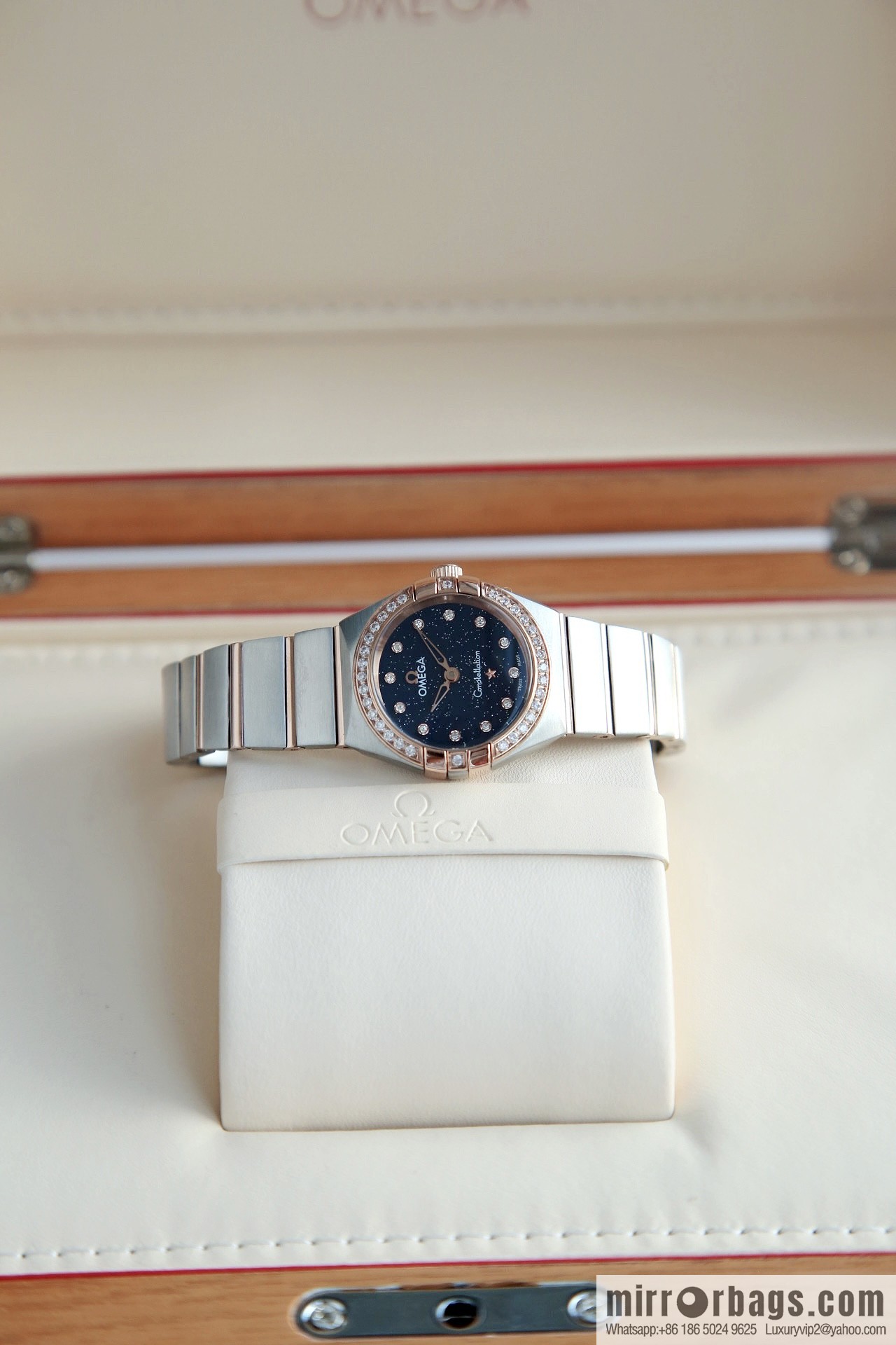 The new Omega fifth-generation constellation real diamond Omega constellation series The latest fifth-generation 27mm constellation quartz watch