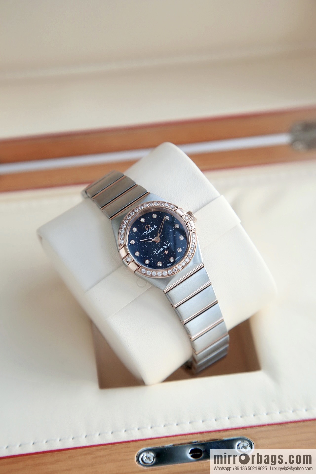 The new Omega fifth-generation constellation real diamond Omega constellation series The latest fifth-generation 27mm constellation quartz watch