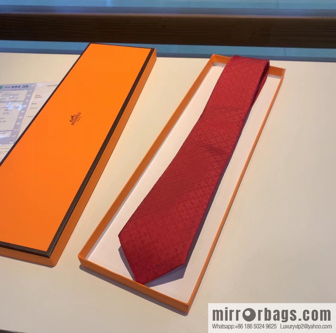 Hermes Men's Rhombus H Plaid 100% Top Twill Silk Tie