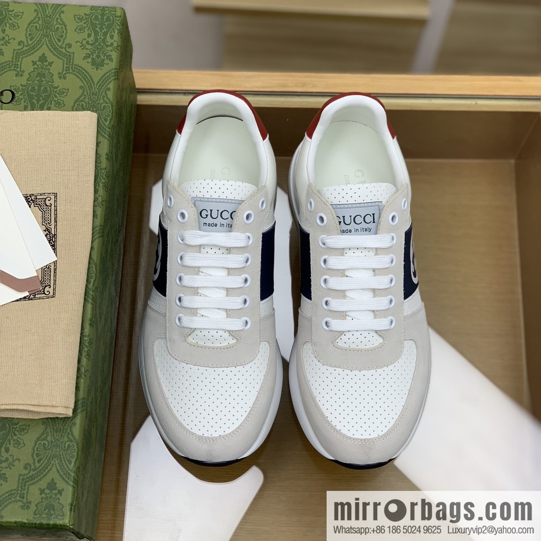 Gucci Gucci color matching double G men's sports running shoes