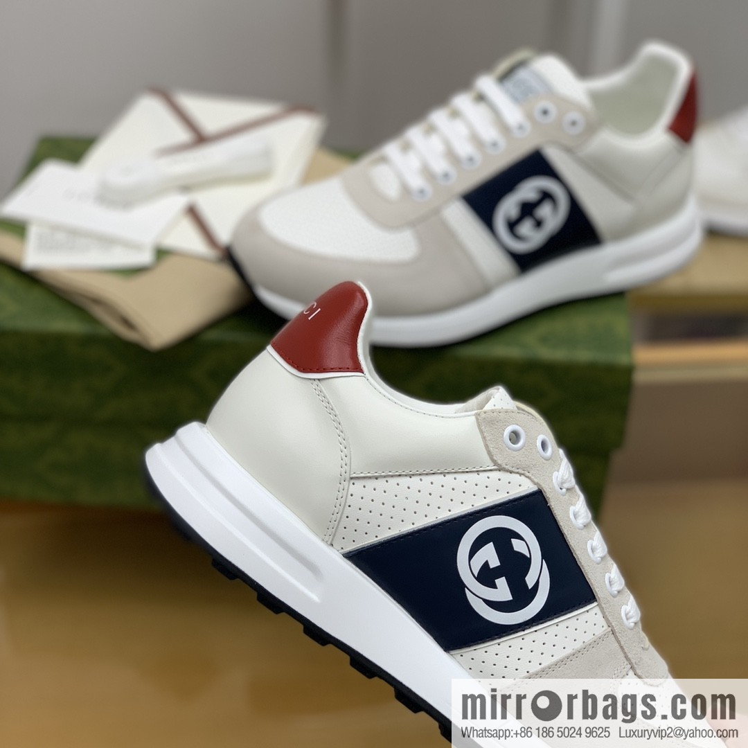 Gucci Gucci color matching double G men's sports running shoes