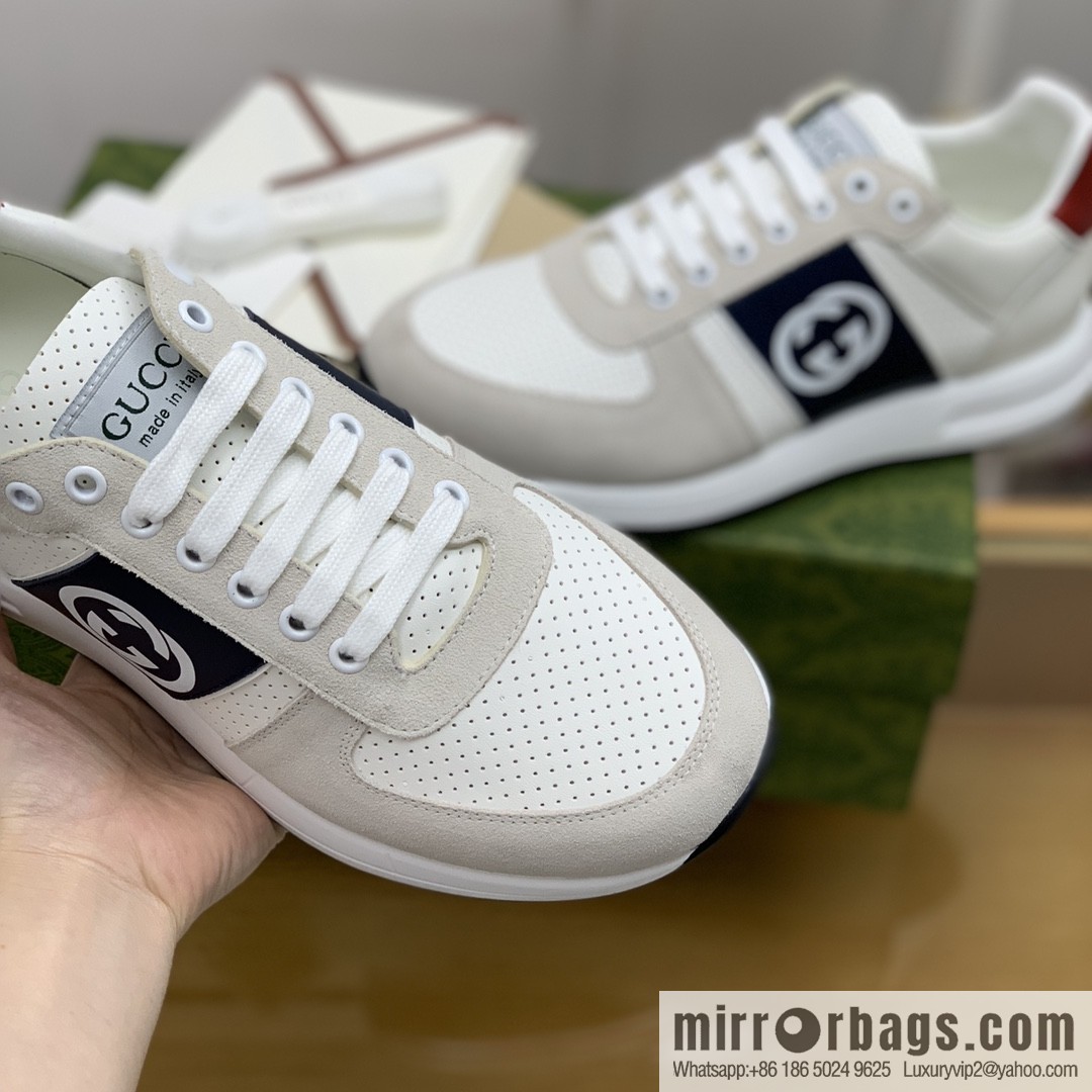 Gucci Gucci color matching double G men's sports running shoes
