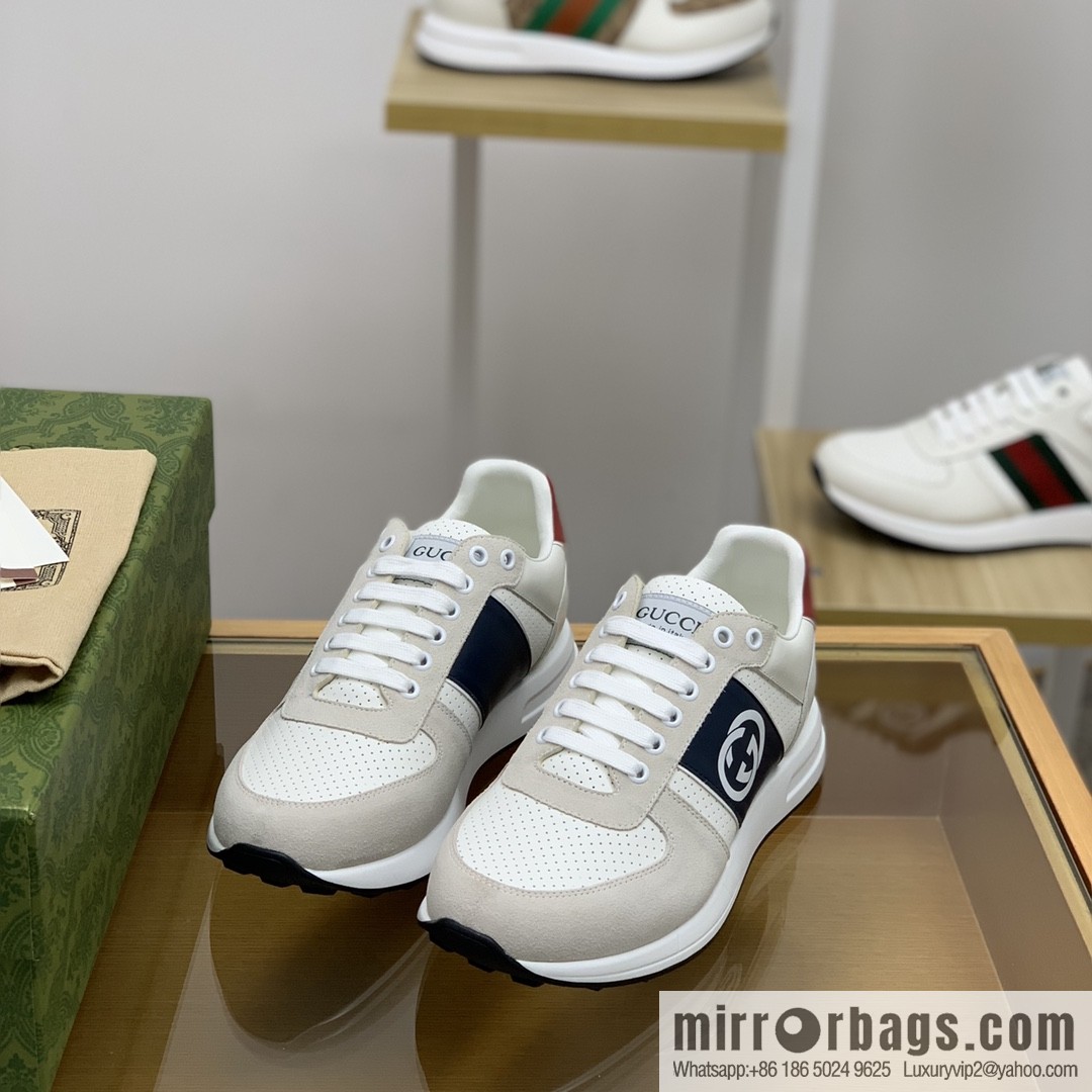 Gucci Gucci color matching double G men's sports running shoes