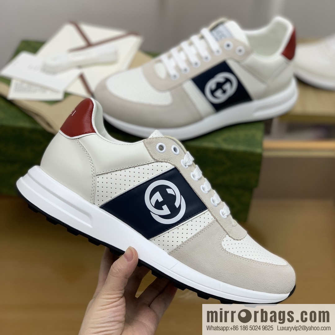 Gucci Gucci color matching double G men's sports running shoes