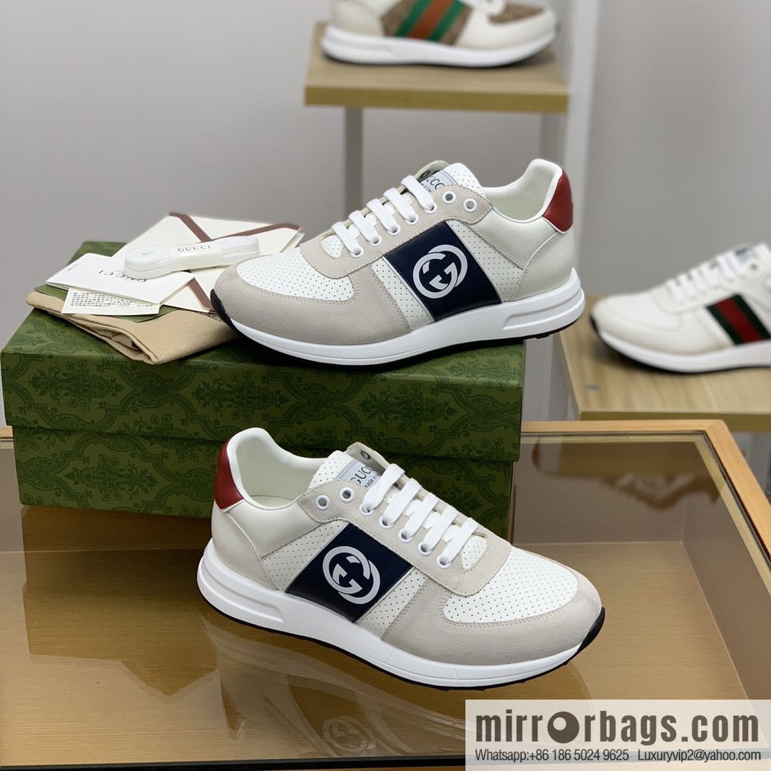 Gucci Gucci color matching double G men's sports running shoes