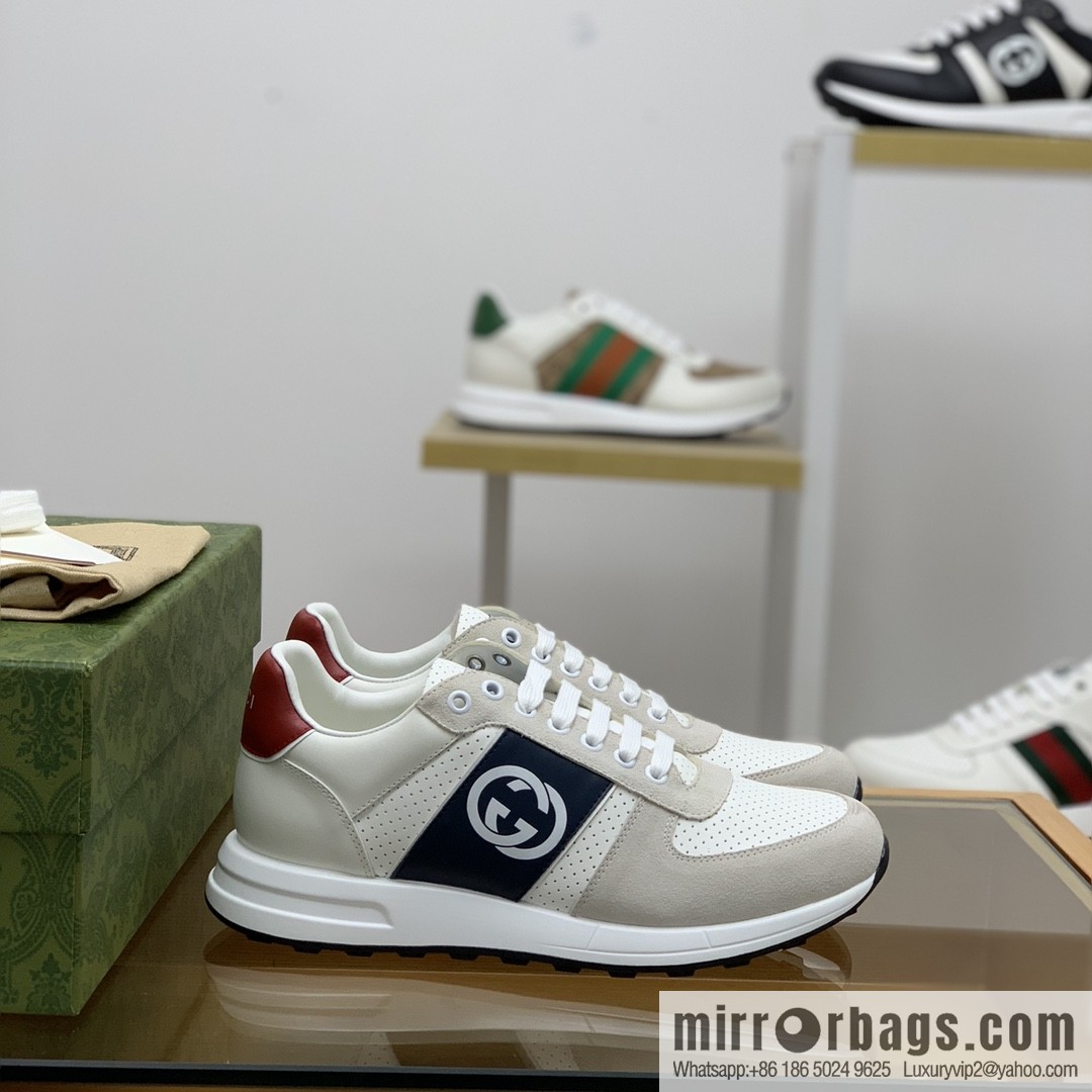 Gucci Gucci color matching double G men's sports running shoes