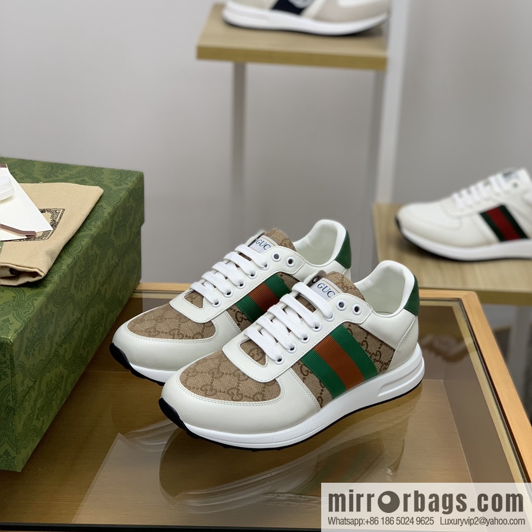 Gucci Gucci men's sports running shoes with red and green webbing