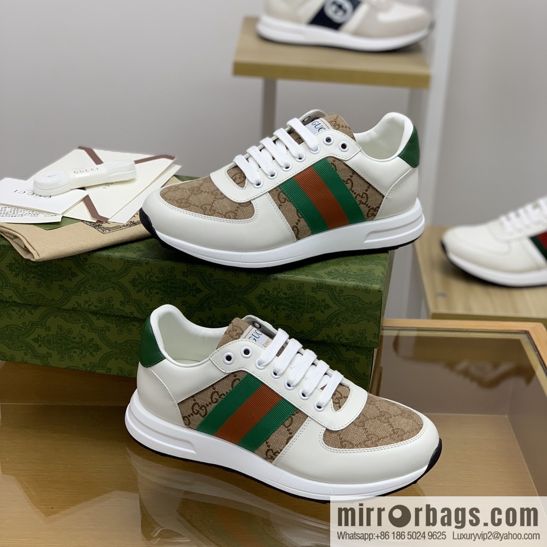 Gucci Gucci men's sports running shoes with red and green webbing