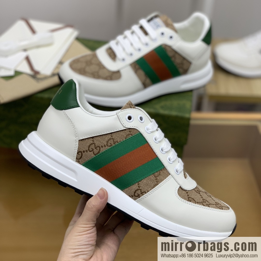 Gucci Gucci men's sports running shoes with red and green webbing