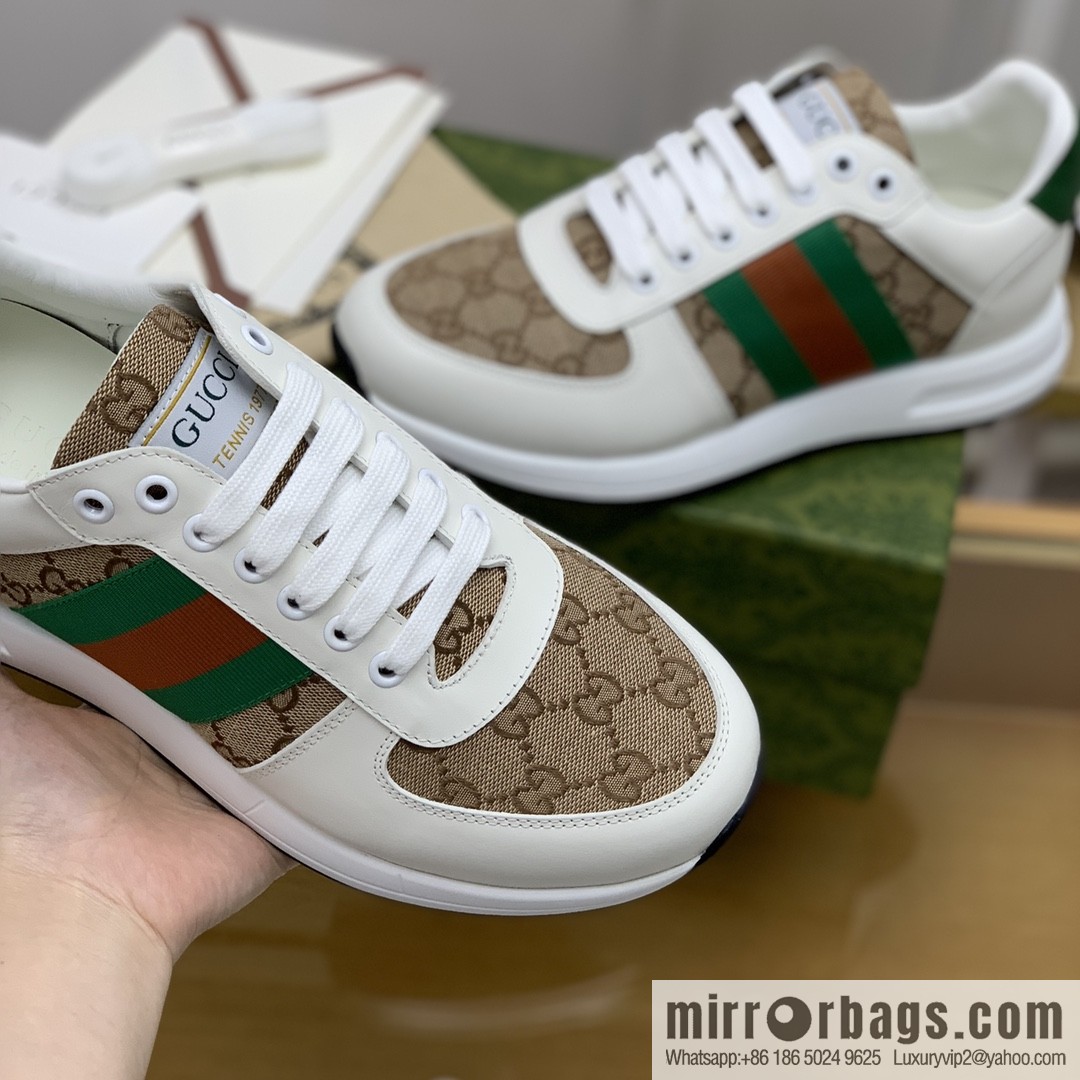 Gucci Gucci men's sports running shoes with red and green webbing