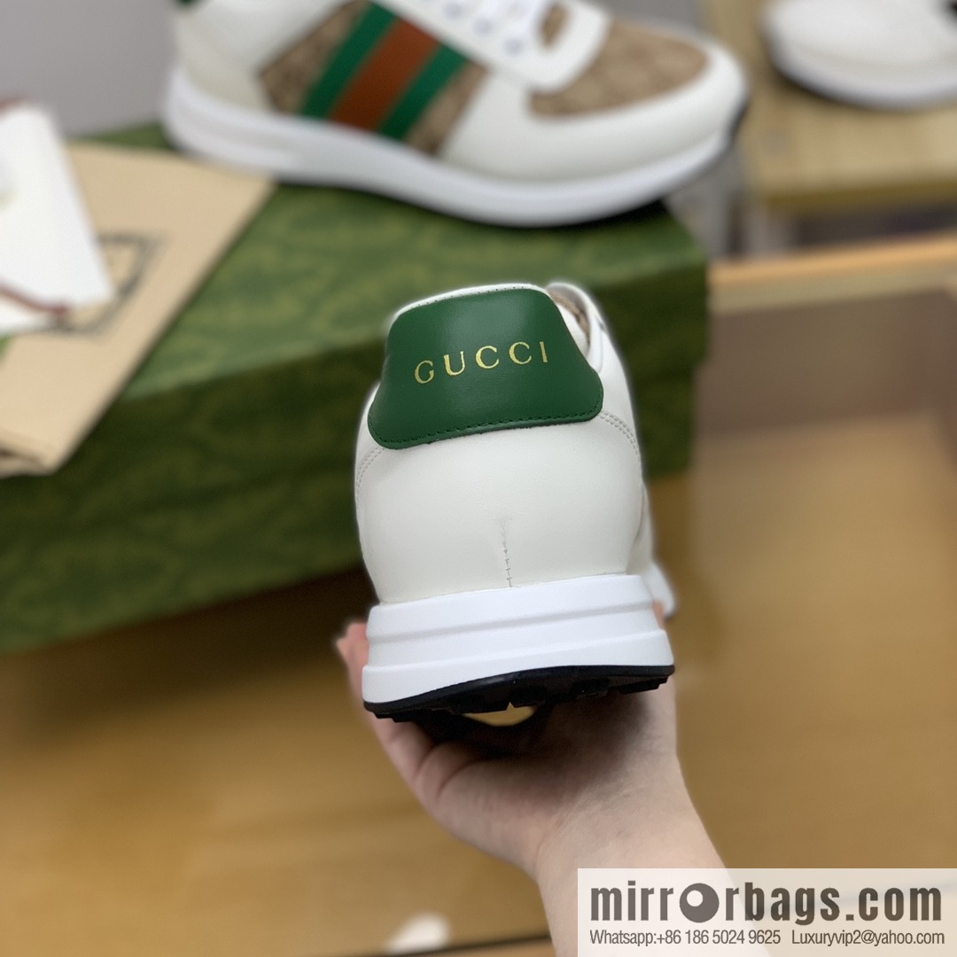 Gucci Gucci men's sports running shoes with red and green webbing