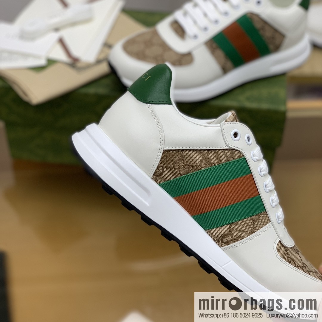 Gucci Gucci men's sports running shoes with red and green webbing