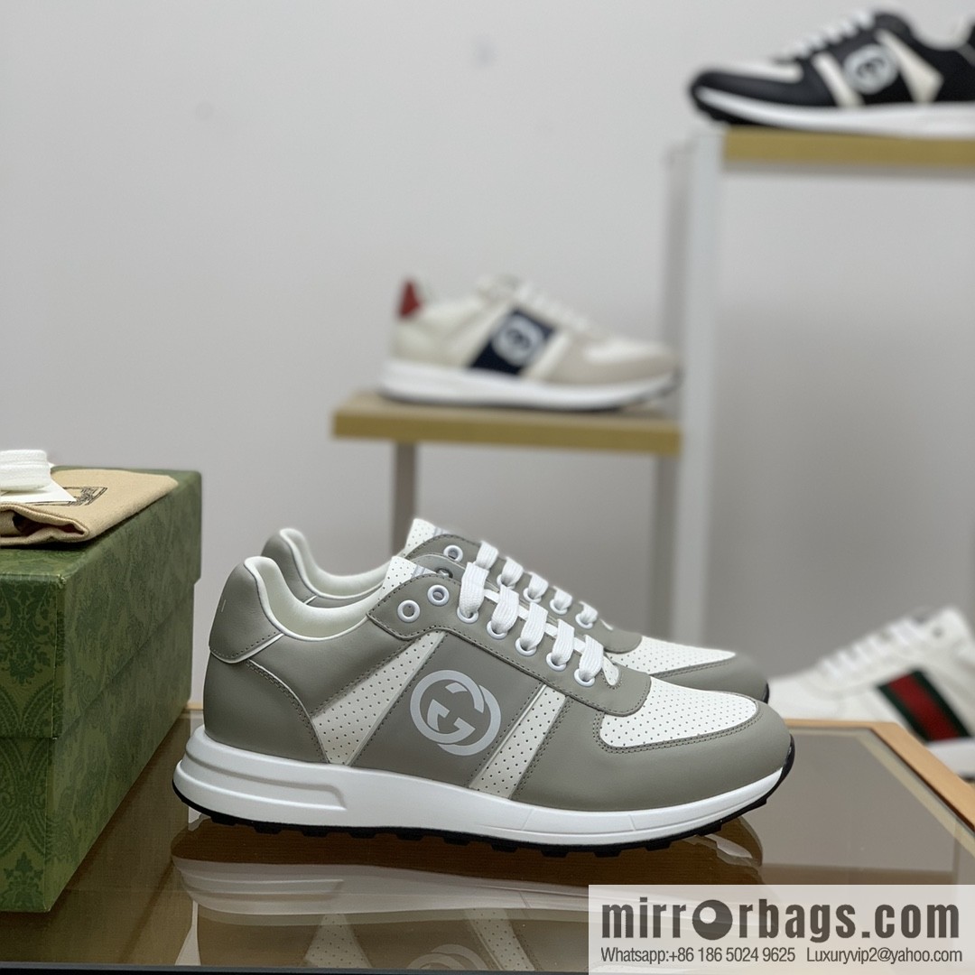 Gucci Gucci color matching double G rubber men's sports running shoes