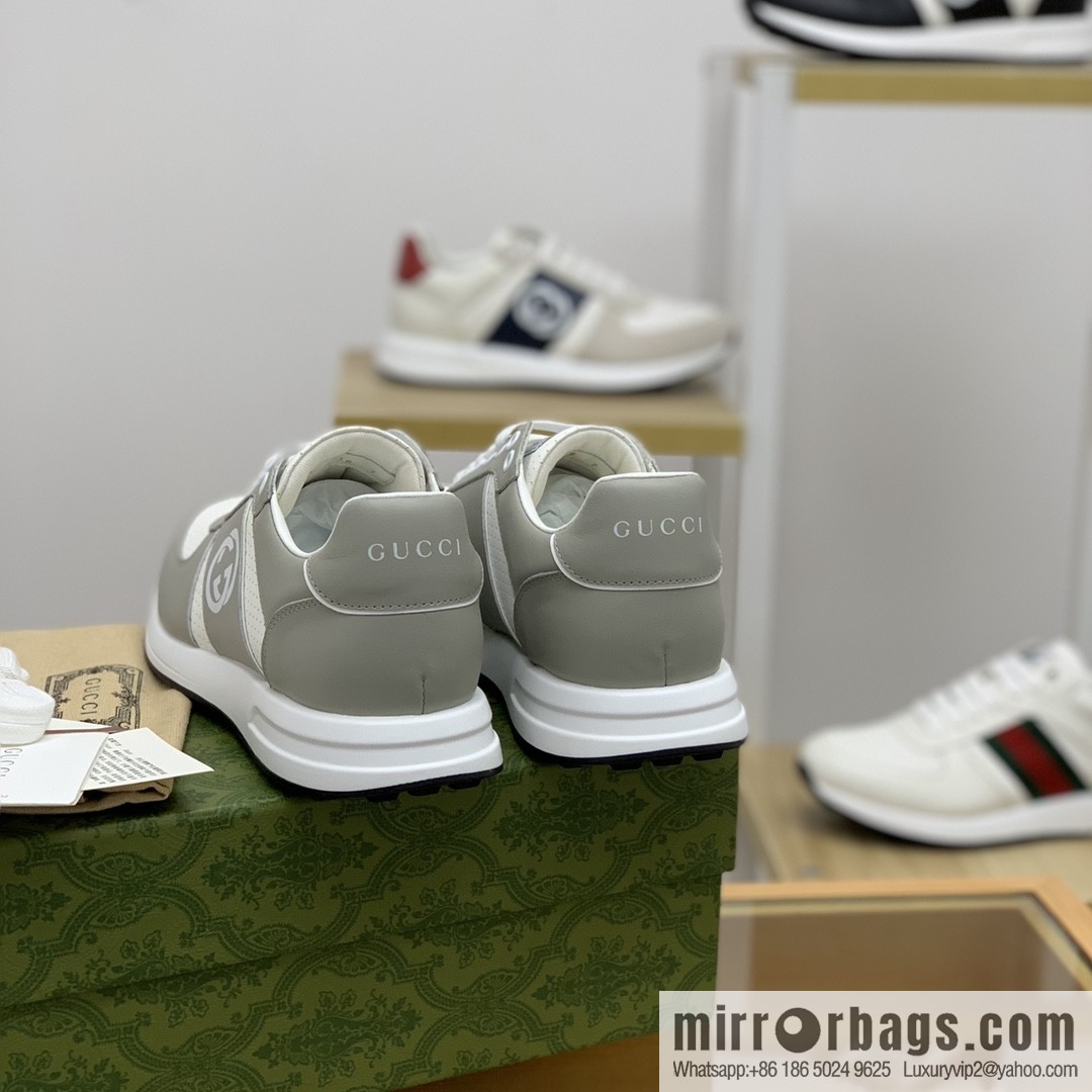 Gucci Gucci color matching double G rubber men's sports running shoes