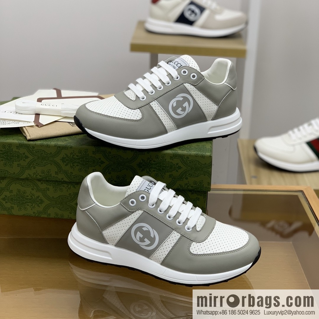 Gucci Gucci color matching double G rubber men's sports running shoes
