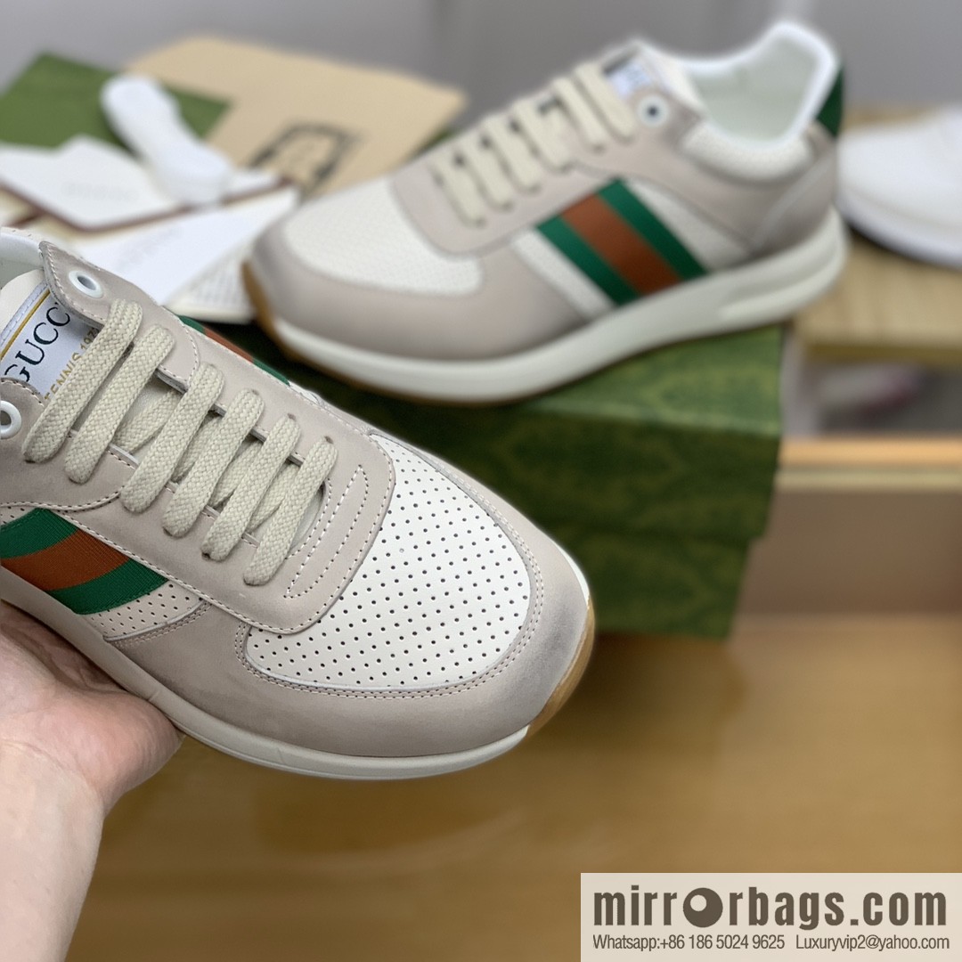 Gucci Gucci men's sports running shoes with red and green webbing
