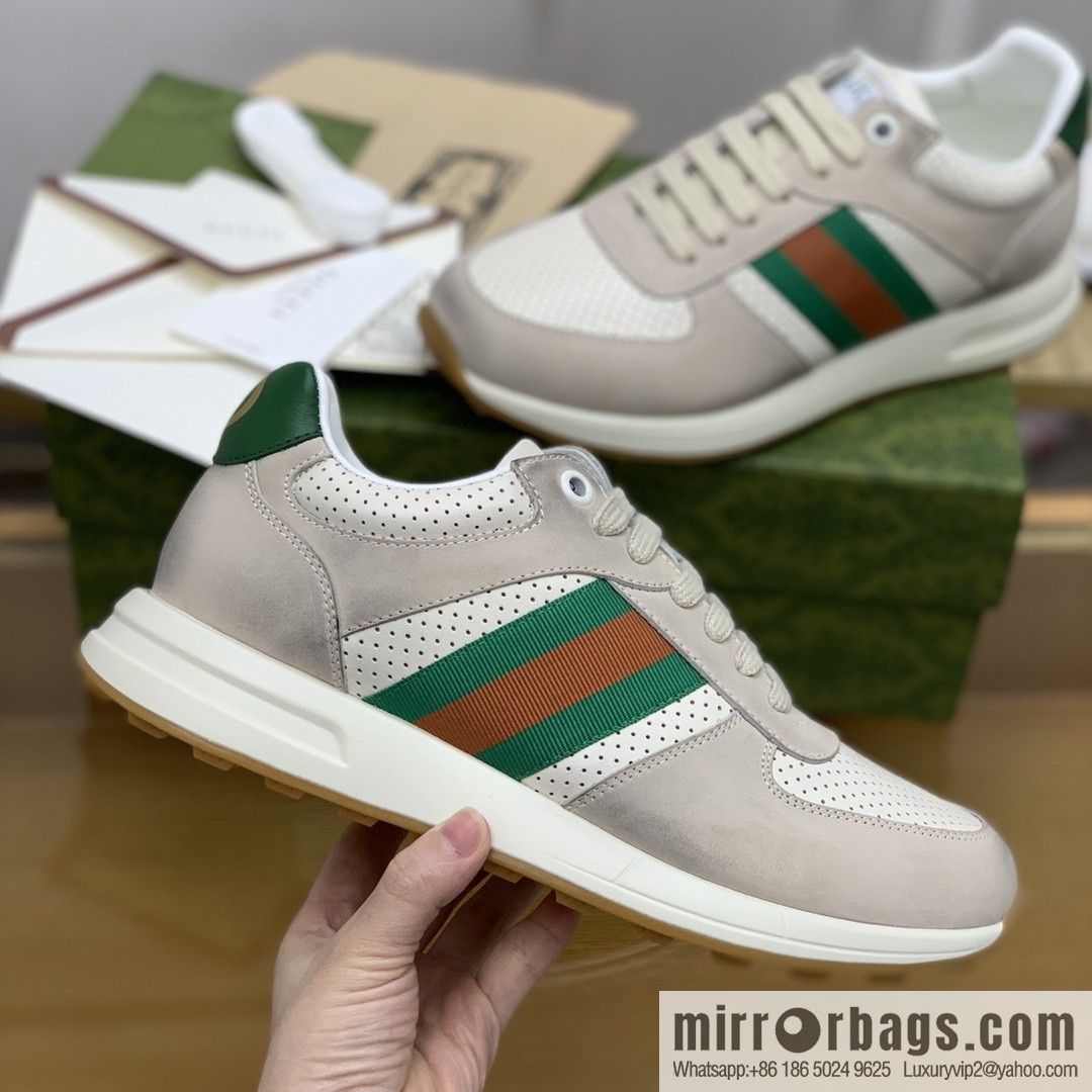 Gucci Gucci men's sports running shoes with red and green webbing