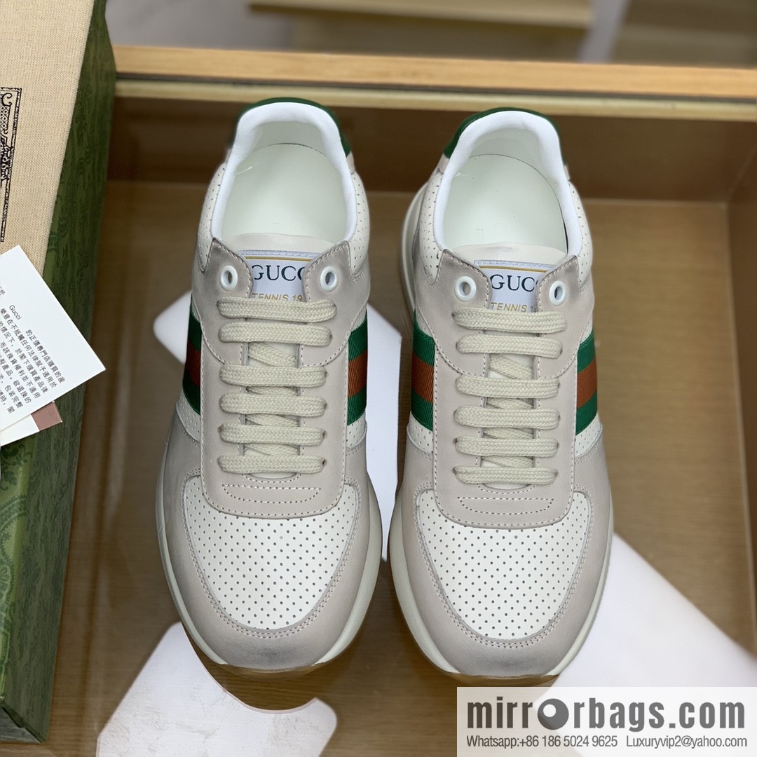 Gucci Gucci men's sports running shoes with red and green webbing