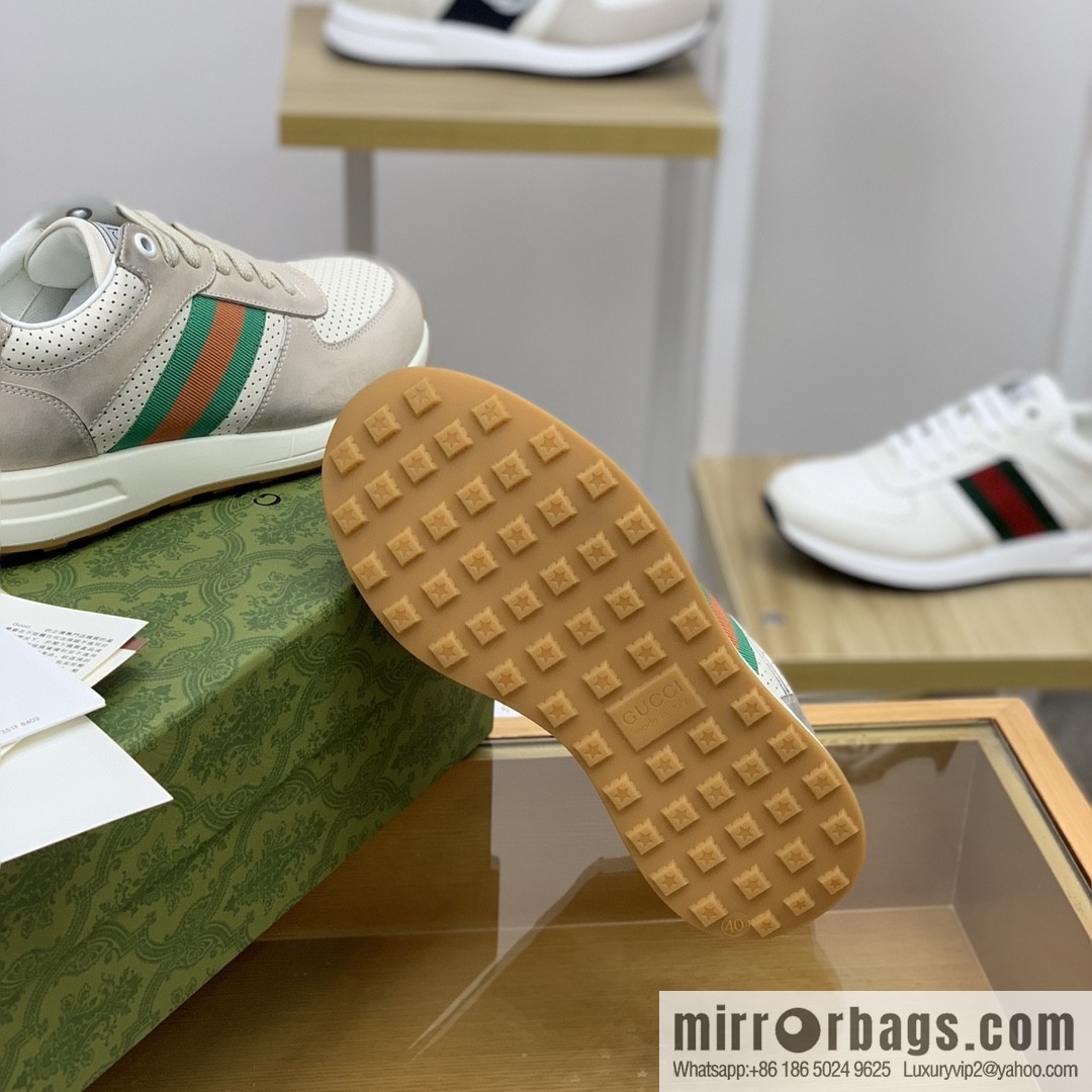 Gucci Gucci men's sports running shoes with red and green webbing