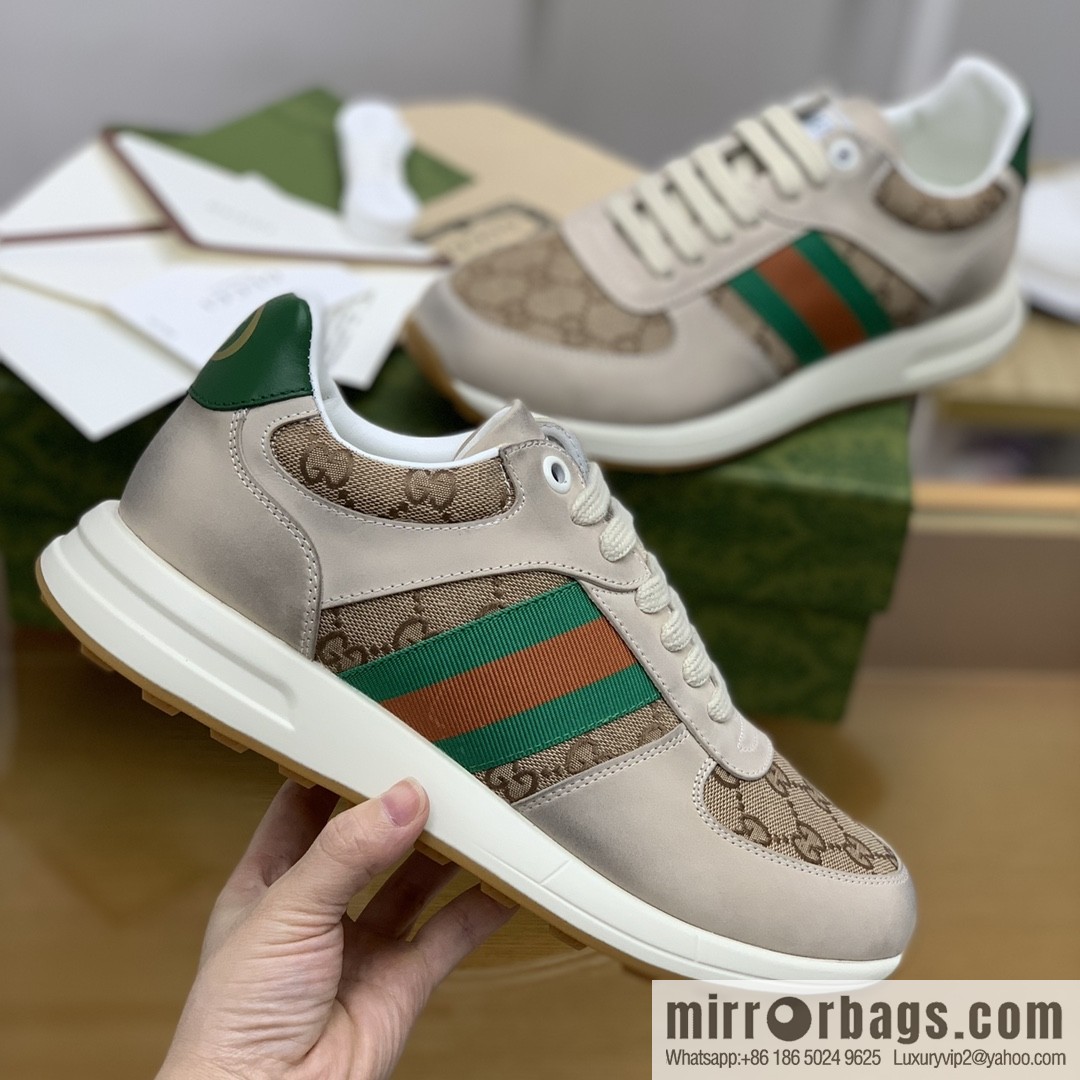 Gucci Gucci men's sports running shoes with red and green webbing
