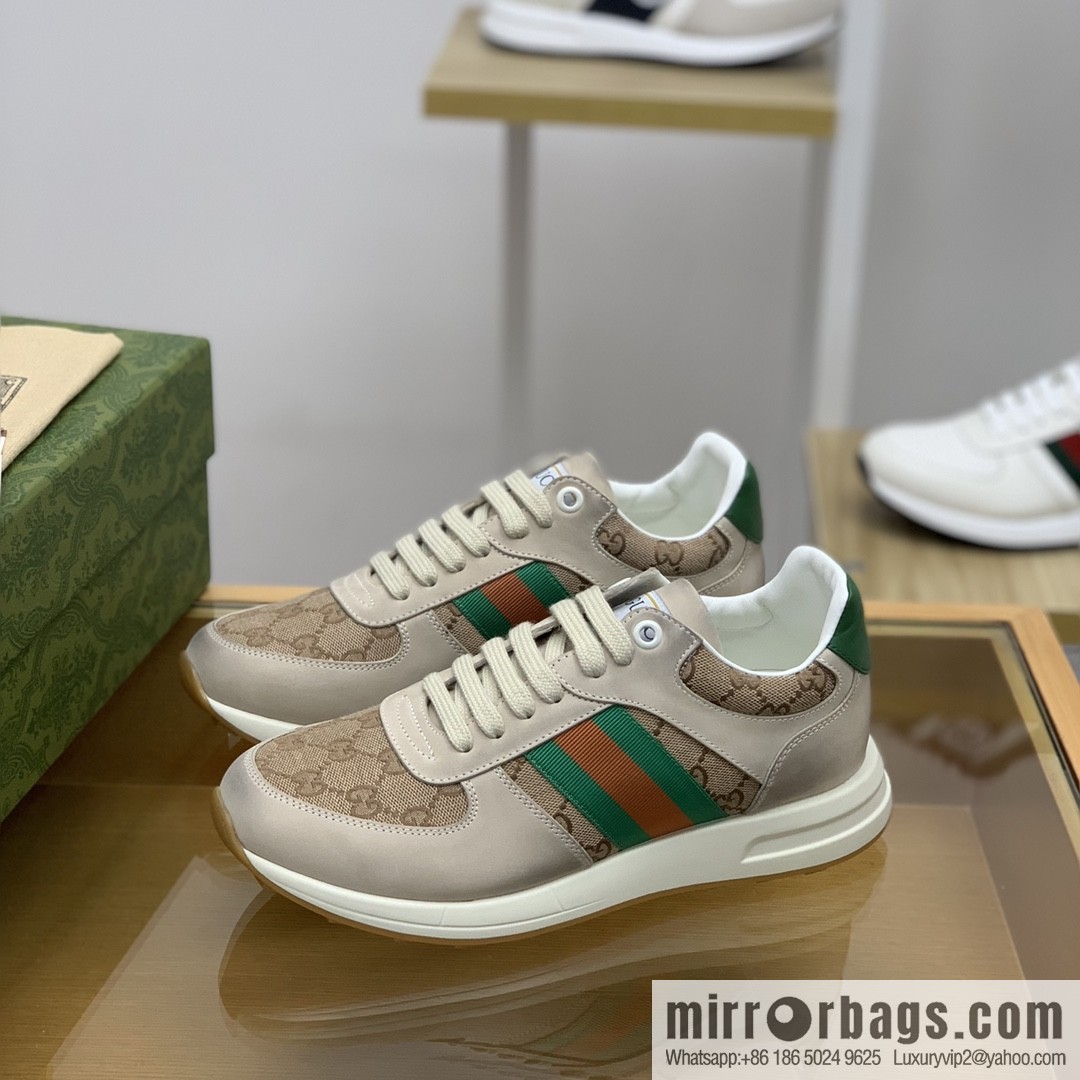 Gucci Gucci men's sports running shoes with red and green webbing