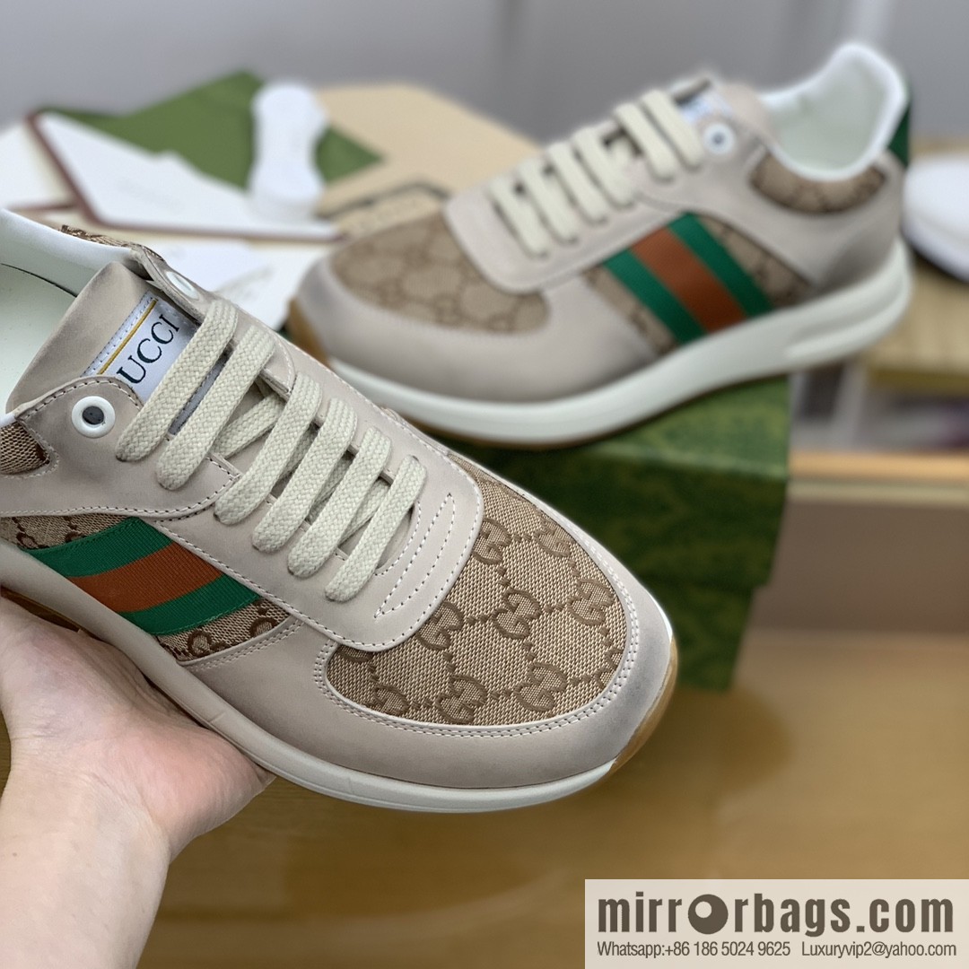 Gucci Gucci men's sports running shoes with red and green webbing