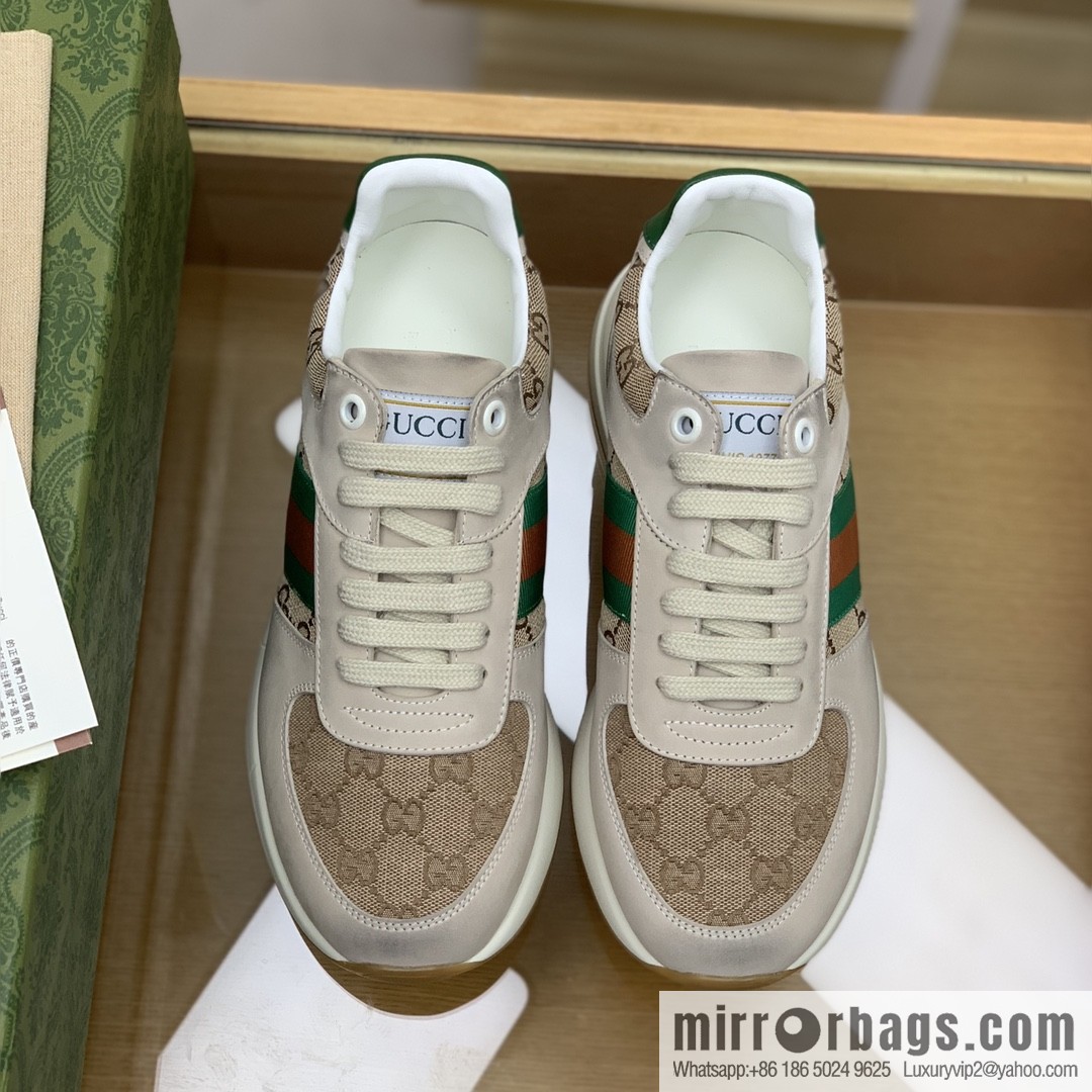 Gucci Gucci men's sports running shoes with red and green webbing