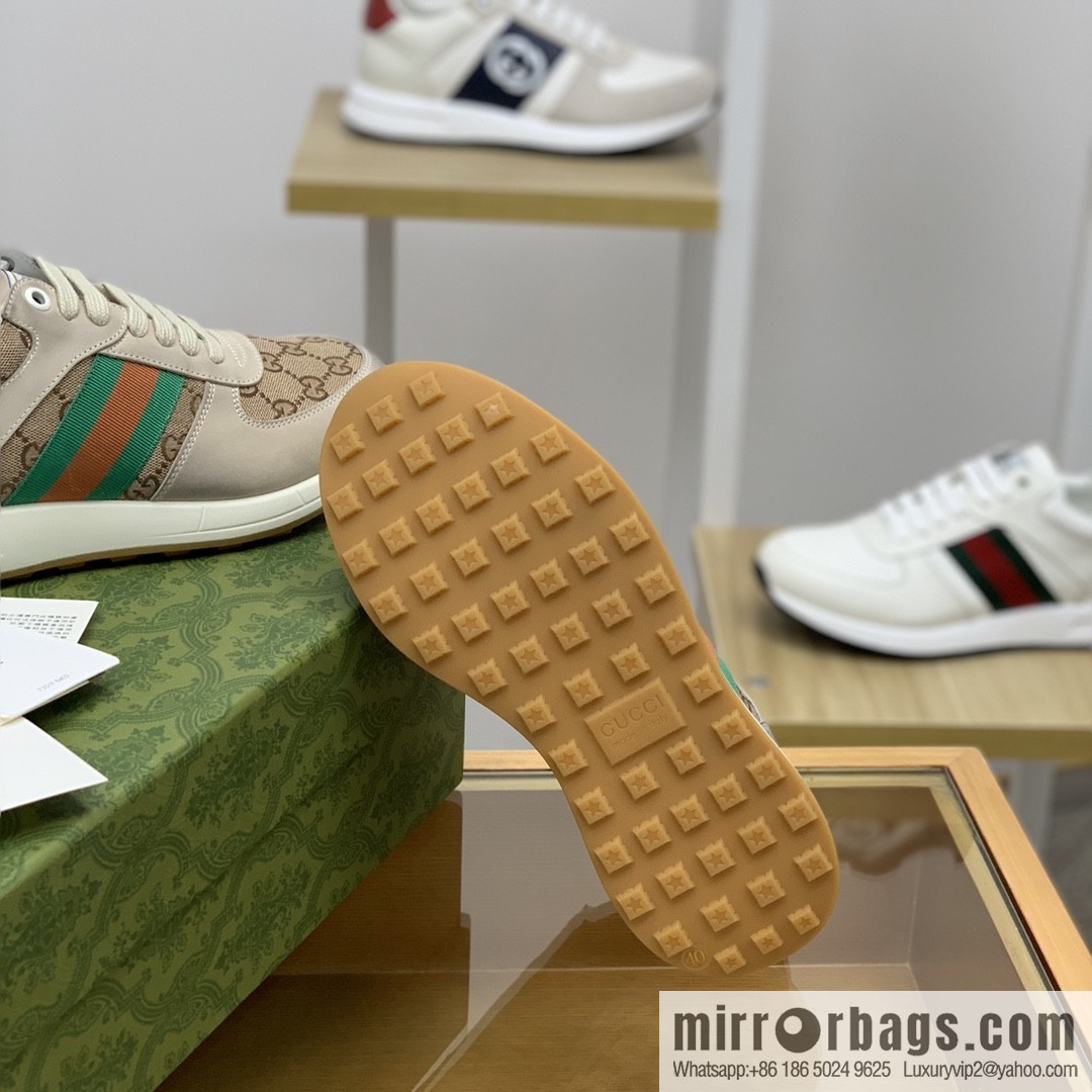 Gucci Gucci men's sports running shoes with red and green webbing