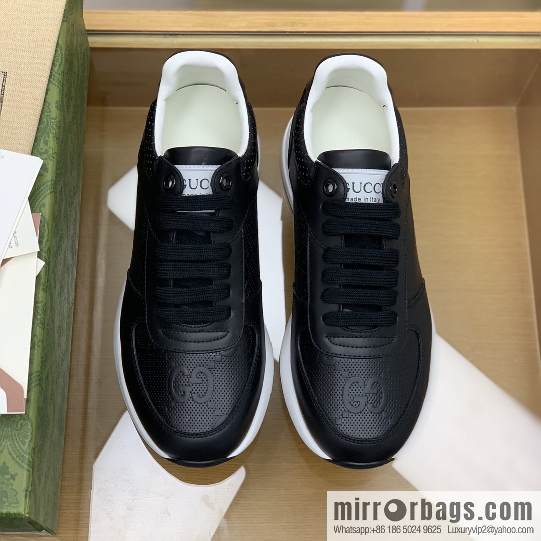Gucci Gucci uses black letter embossed men's sports running shoes